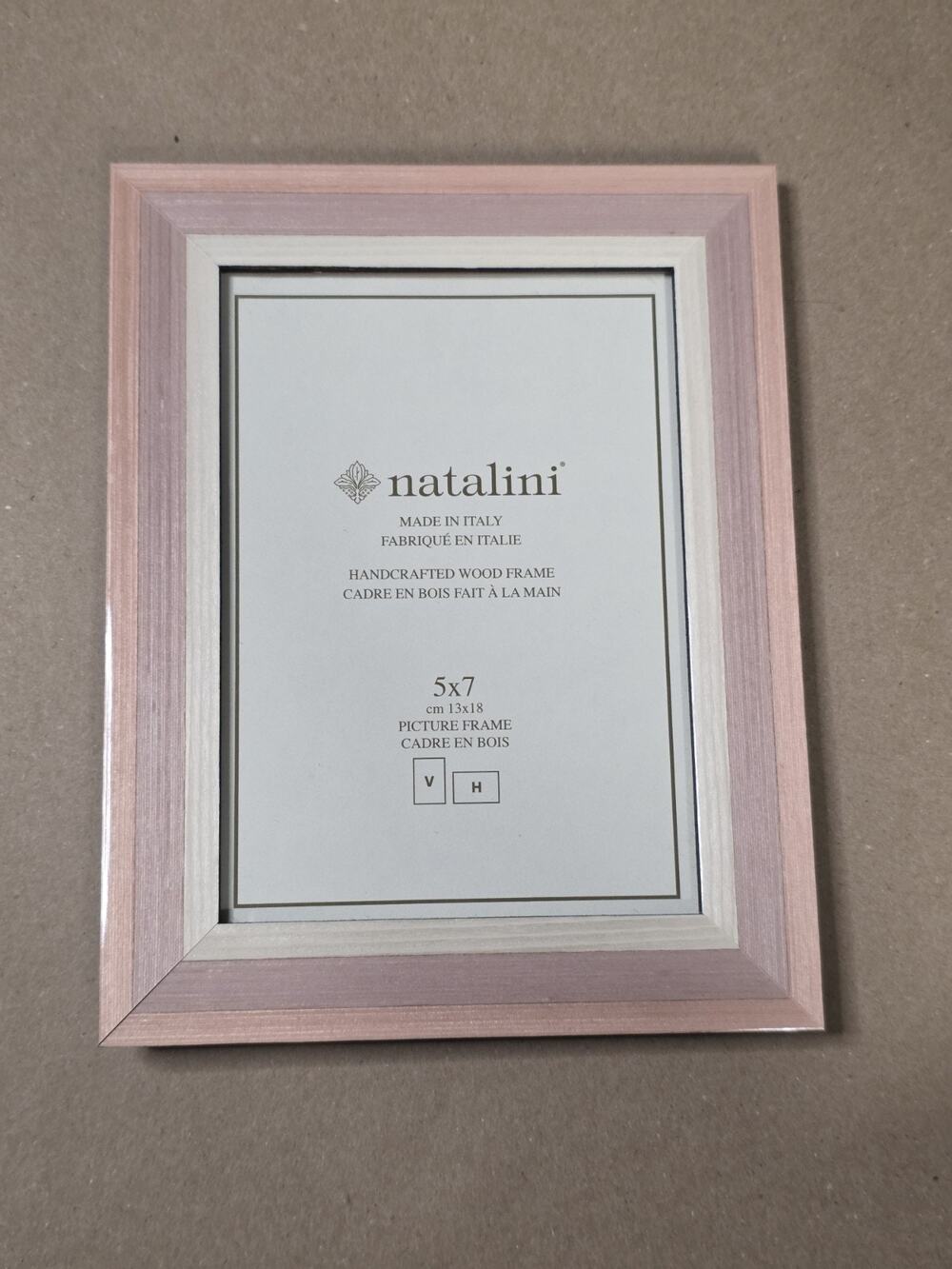 Natalini Pink Italy Wood Photo Frame, 5x7 Handcrafted Wood Nursery Made In Italy